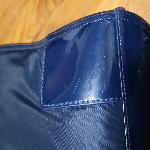 Tory Burch Ella patent nylon tote bag in navy - Picture 7 of 13